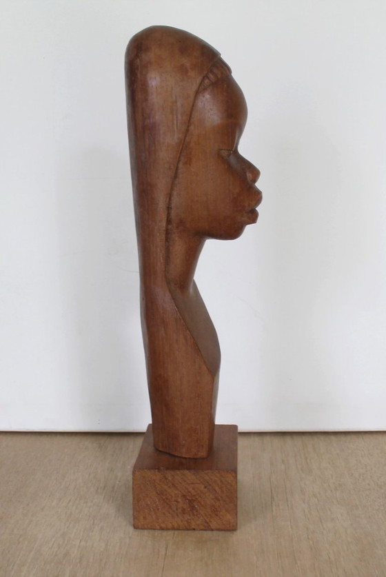 Image 1 of Afrikanische Büste, Holz, Mid-Century-Modernismus, 37 cm hoch