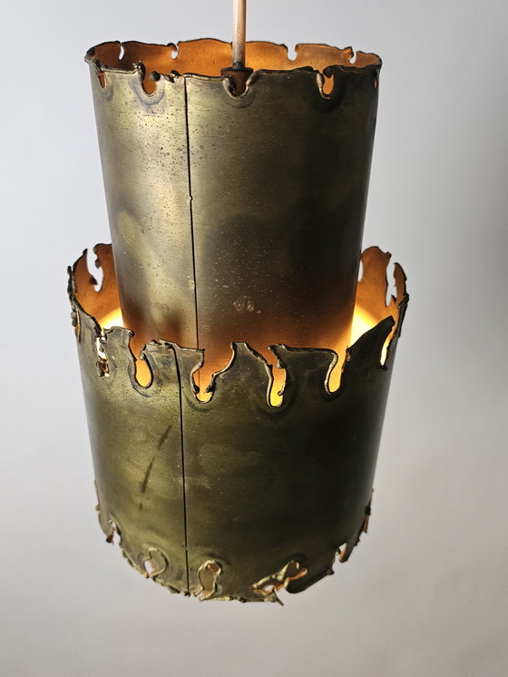 Image 1 of Hanging lamp copper brutalist Svend Aage Holm Sorensen 