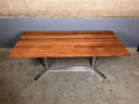 Table de salle à manger vintage chrome massif cerisier industriel