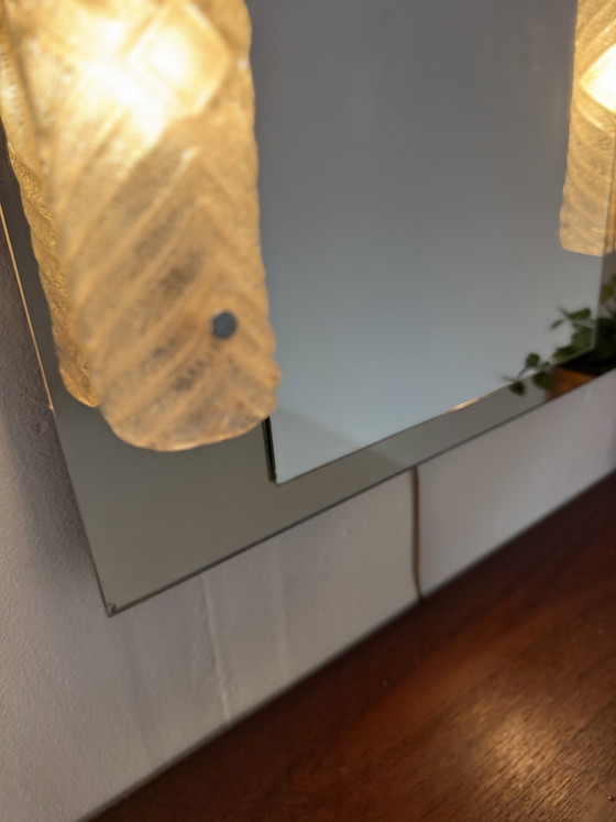 Image 1 of Vintage 2-tone mirror and Murano glass, Hillebrand '80