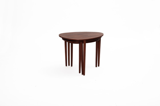 Image 1 of Set of Three Nesting Tables by Beder Trædrejeri, Denmark 1960s
