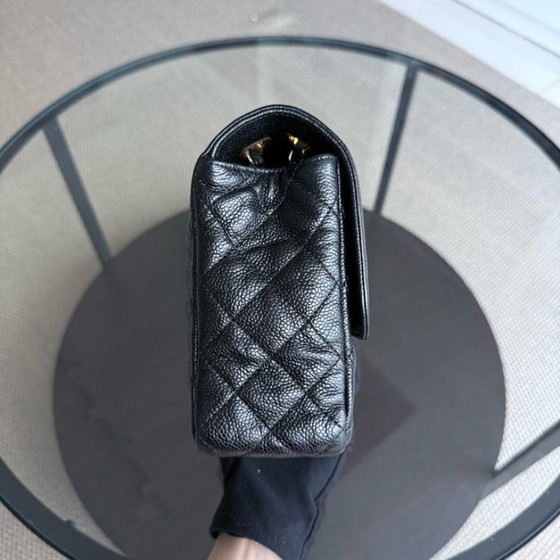 Image 1 of Chanel Seasonal Two-Tone Flap - Caviar 28CM Quilted Black Gold Hardware Series 21
