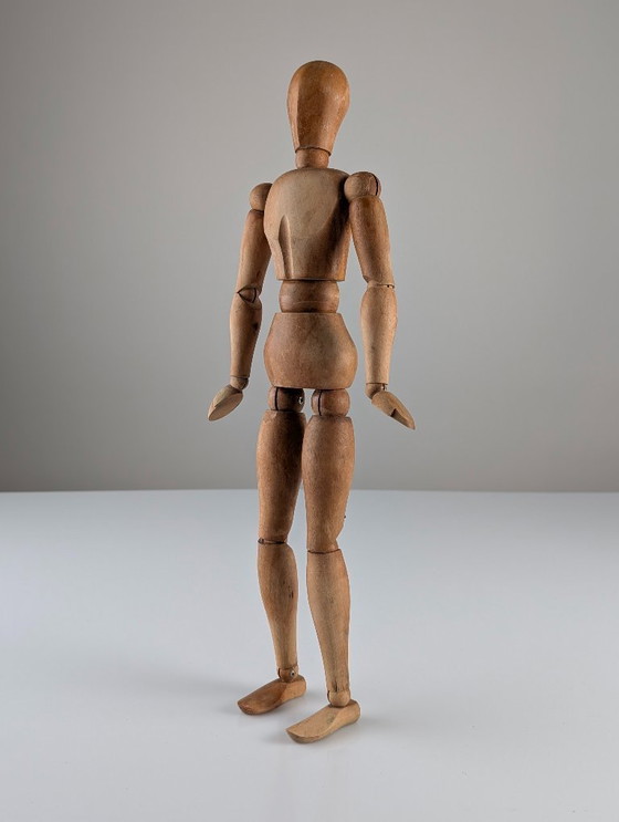 Image 1 of Figurine articulée en bois d'artiste, style milieu du XXe siècle