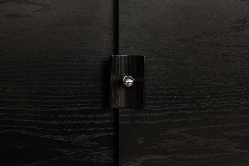 Vintage Mid-Century Modern Scandinavian Dark Oak Sideboard with Wooden & Metal Handles, 1960s