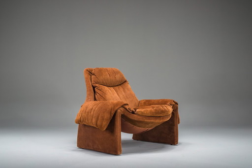  Voorstellen P60 Leren Loungestoel van Vittorio Introini voor Saporiti, Italië, 1960