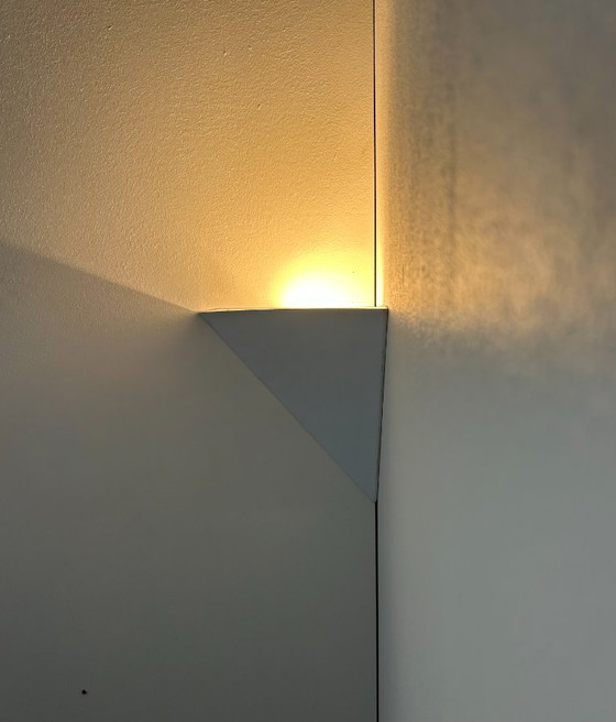 Image 1 of Lampada da parete angolare in metallo laccato bianco, Francia 1970