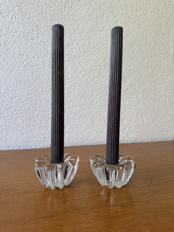 Image 1 of 60's Bloem Kristallen Kaarshouder