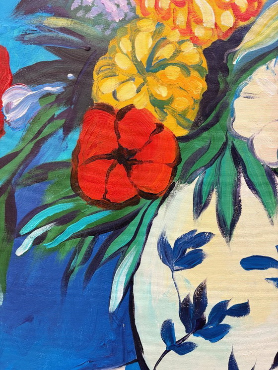 Image 1 of Acrylic painting by the artist E. García "Flores de campo" 100x70 cm
