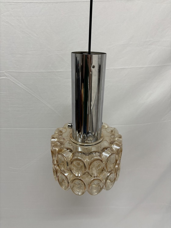 Image 1 of Lampada a sospensione vintage in vetro a bolle, design classico, Helena Tynell