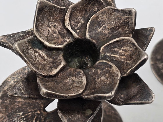 Image 1 of Brutalist bronze candlesticks