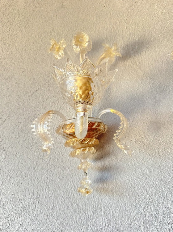 Coppia di applique vintage in vetro di Murano – Metallo (photo 9 of 12)