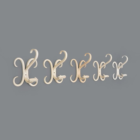 Image 1 of White curved wood coat hook, 1960s