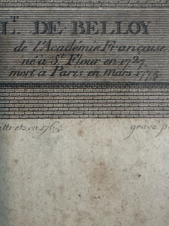 18th Century Engraving, Pierre-Laurent de Belloy, Delvaux, Framed, Art Prints, Wood, Paper, White (photo 10 of 15)