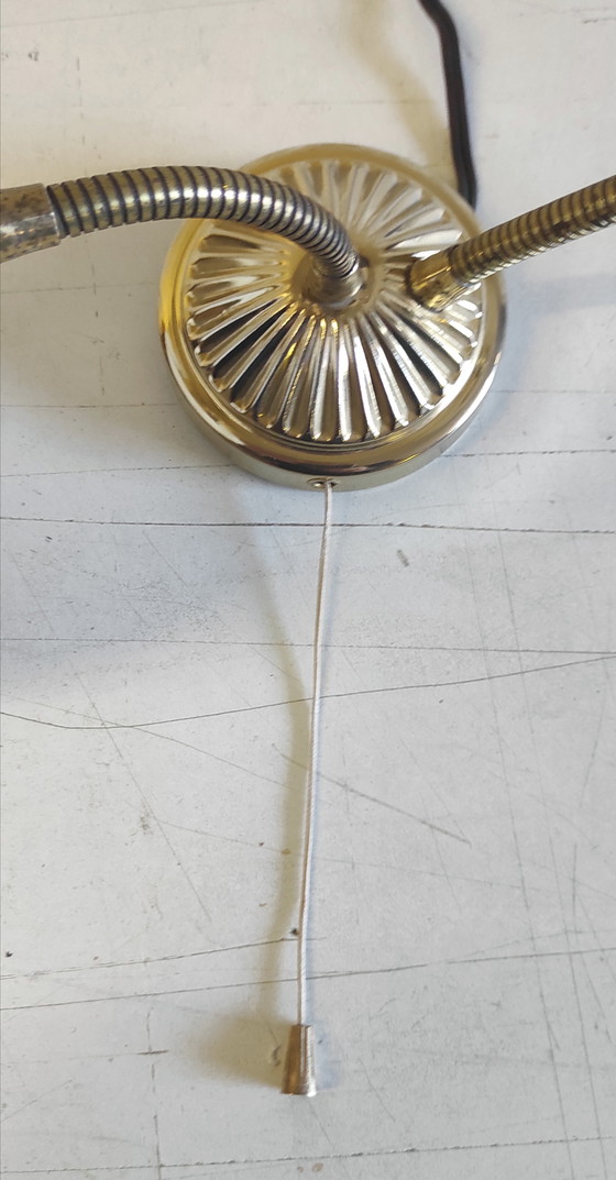 Image 1 of Double articulated wall light with opaline globe - 1950s/60s