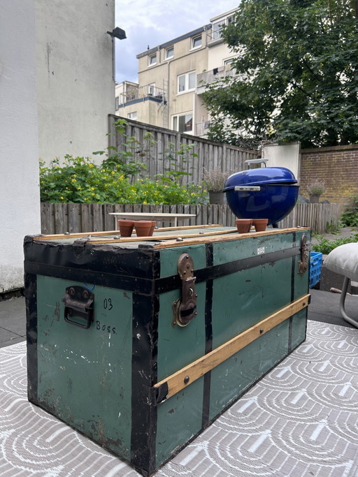 Originale Jaspers Amsterdam Transportkiste – industriell anmutender Couchtisch mit Charakter