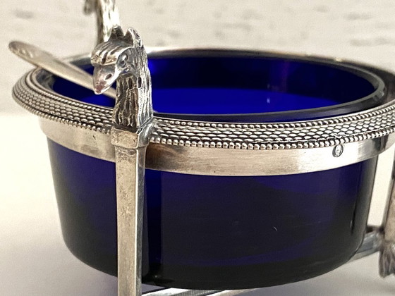 Image 1 of Saltcellars in Solid Silver (950°/°°°) Marked 1st Rooster Empire Consulate Period 1800