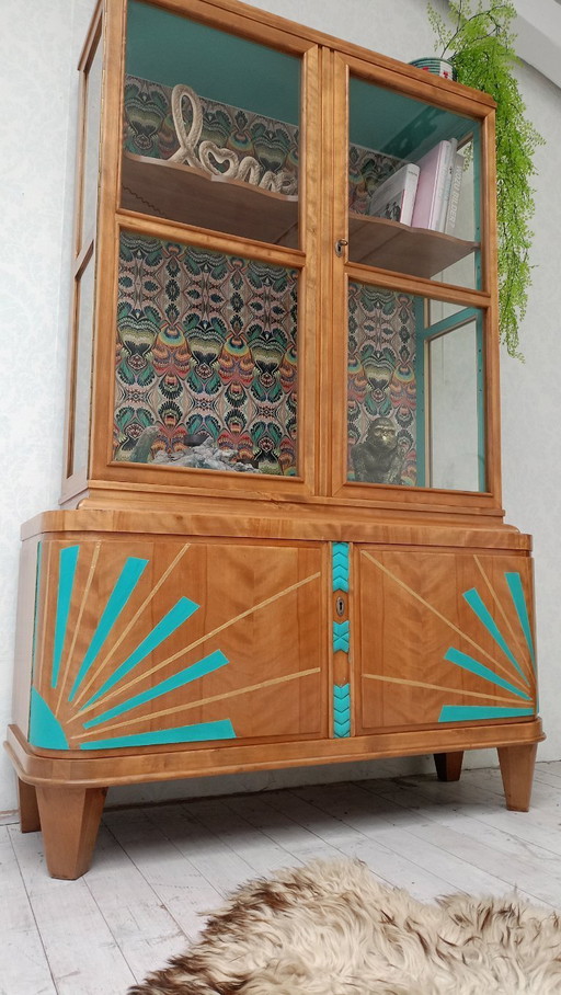 Art Deko Vitrine Biedermeier Vintage