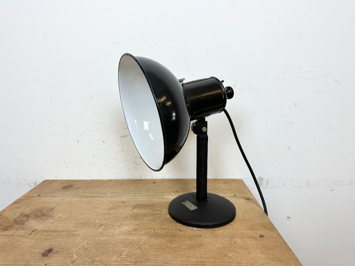 Vintage Black Enamel Table Photo Lamp, 1950s