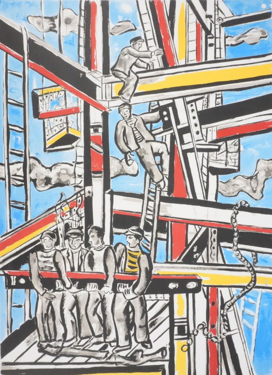 Fernand Léger: Die Baumeister in den Wolken, signierte Lithografie – Lithographien & Drucke, Paper (photo 10 of 11)