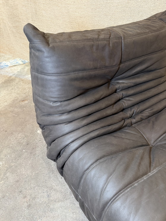 Image 1 of Togo 1 zit Ligne Roset in zwart aniline leder