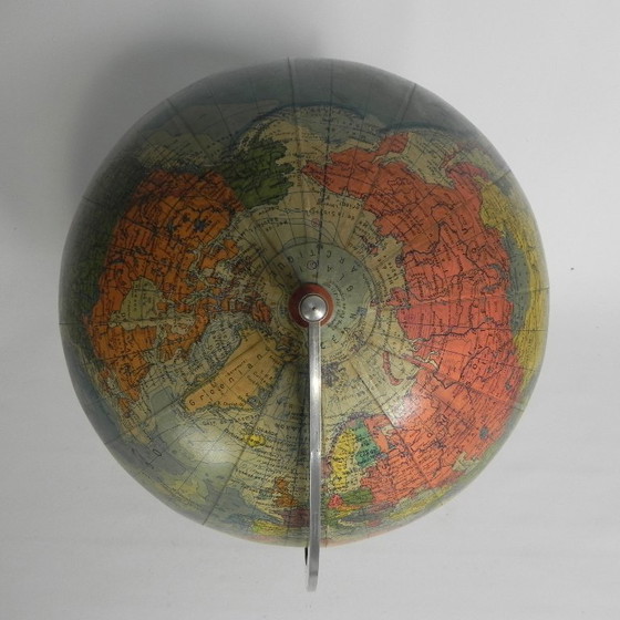 Image 1 of Rath Globe Made of Papier-Mache on Wooden Base, 1960s