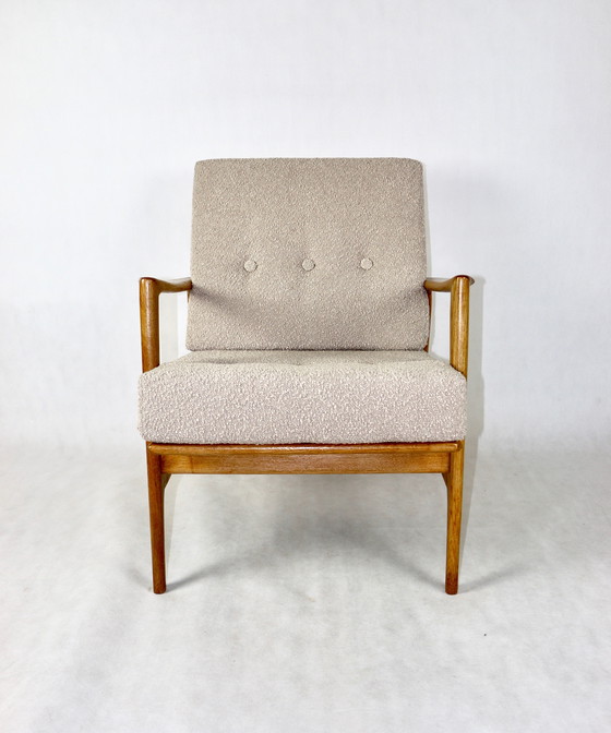 Image 1 of Sillón de roble Stefan beige polaco, década de 1970