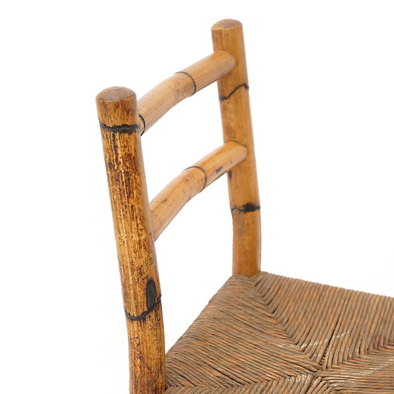 Image 1 of 4 sillas de ratán y paja tejida, años 60