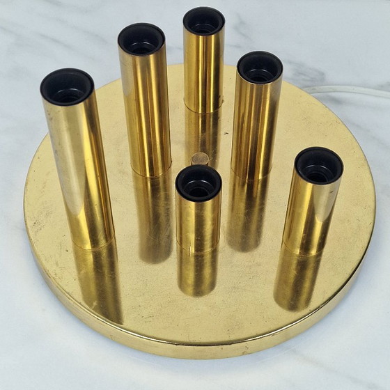 Image 1 of 6-Light Flush-Mount Attributed to Gaetano Scioliari for Boulanger, Italy 1970's