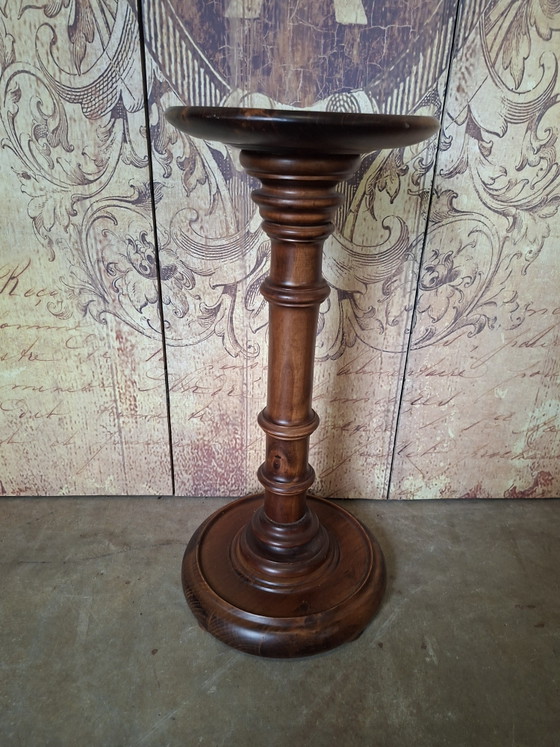 Image 1 of Antique Italian plant table, dimensions 27cm round and 62cm high.