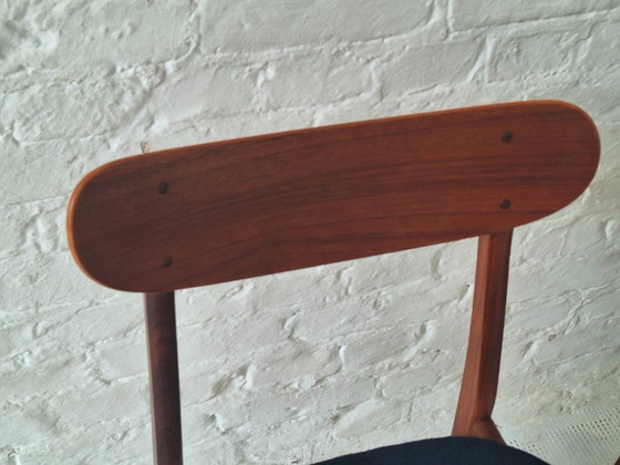 Coppia di sedie da pranzo in teak massiccio, Danimarca anni '60 – Tessile, Legno (photo 6 of 9)