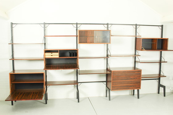 Image 1 of Xl Danish Modular Teak Wandschrank In Rosenholz Von Poul Cadovius, 1960S