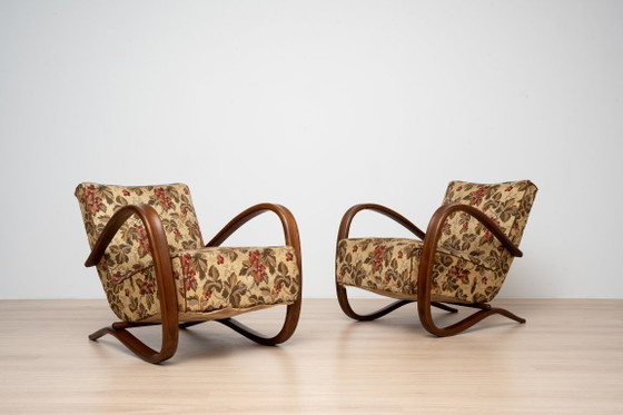 Paire de Fauteuils Art Déco H269 par Jindřich Halabala, Tchécoslovaquie, années 1930 – Thonet, Wood (photo 4 of 17)