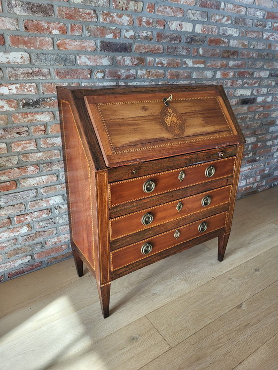 Image 1 of Antiker Sekretär, abklappbarer Deckel, 3 Schubladen