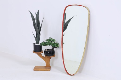 Vintage Mirror 60s | Mid - Century Hanging Mirror Mirror Wood Retro Slanted Vintage #07-26