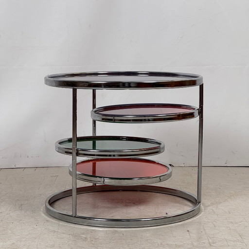 KARE Design Swivel Glass Coffee Table — Attributed to Milo Baughman