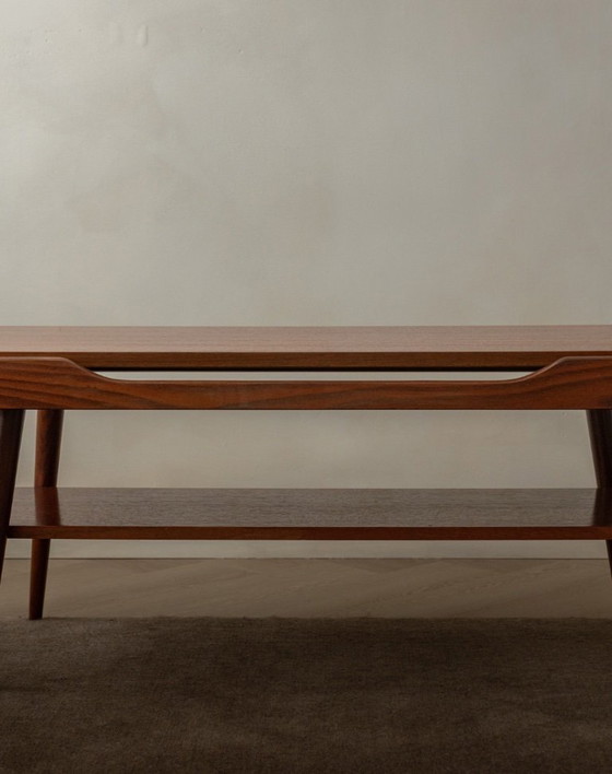 Image 1 of Vintage Teak Coffee Table Attributed to Louis van Teeffelen with Reversible Top, Dutch Mid-Century, 1950s