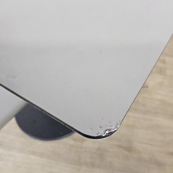 Image 1 of Modern curved metal minimalist side table with magazine rack / newspaper rack / magazine rack