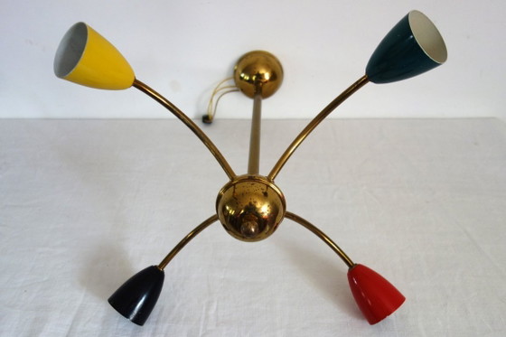 Image 1 of Sputnik kroonluchter met 4 armen, jaren 60