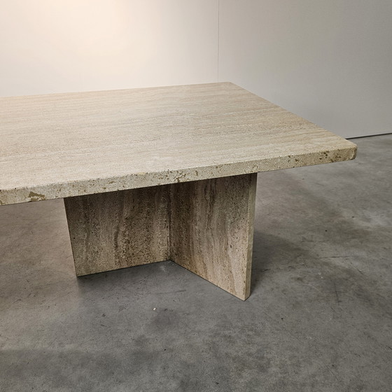 Image 1 of table basse vintage en travertin