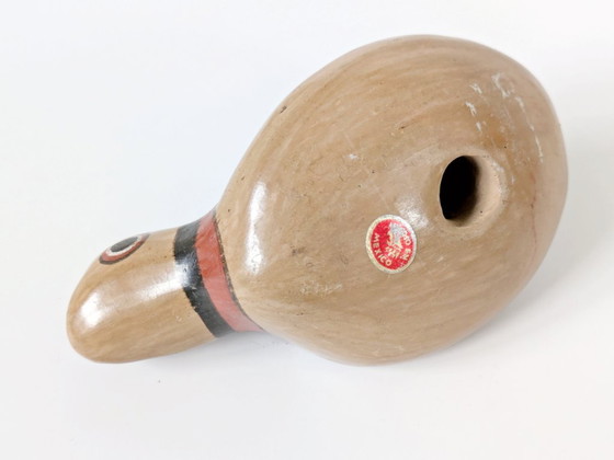 Image 1 of Figurine de tortue Tonala vintage | Art populaire mexicain en poterie peinte à la main des années 1970