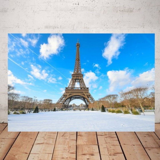 Image 1 of Photo imprimée sur plexiglas / Paris sous la neige / Tour eiffel / Paris / Parc à Paris / Rue de paris / Eiffel Tower