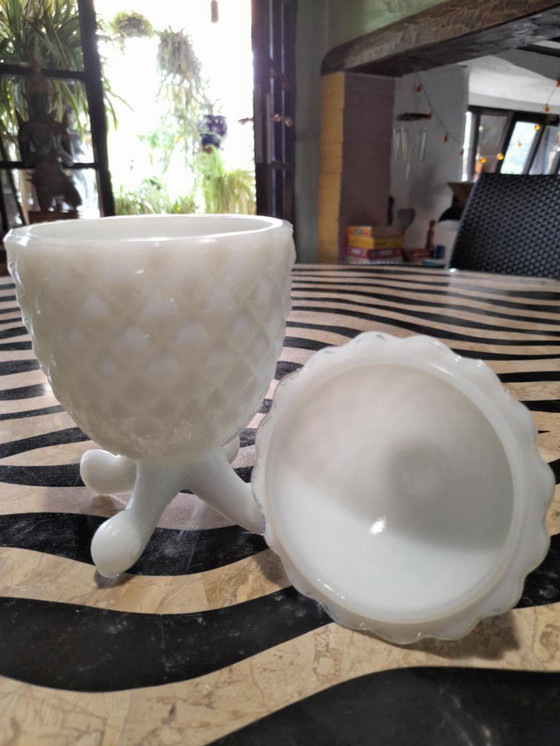 Image 1 of Portieux Vallerysthal Pineapple in "Milk Glass"