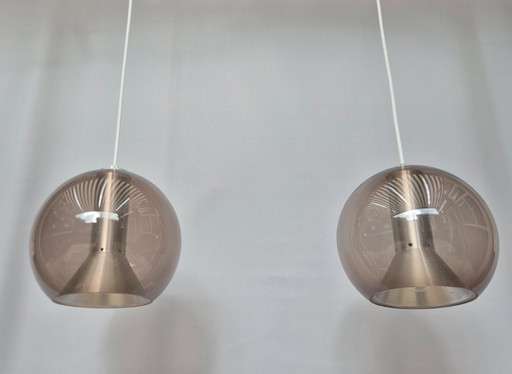 Lampe suspendue vintage - Raak avec 2 globes - 1970