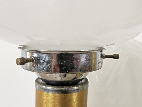 Image 1 of Lámpara de pie de cristal de Murano de mediados de siglo en madera y metal con tres puntos de luz, década de 1970