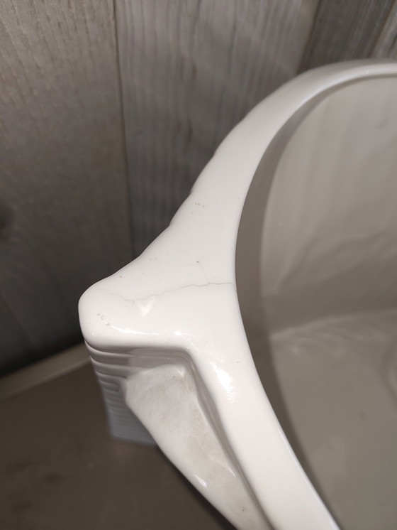 Image 1 of Antica Athena Pharaoh Keramik-Blumentopf aus den 80er Jahren, weiß, mit 24-karätigem Gold, italienischer Blumentopf