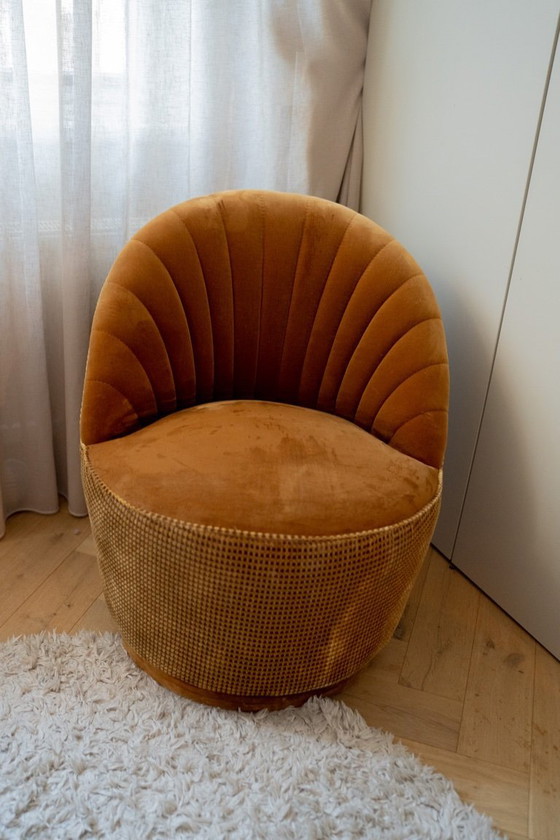 Image 1 of Vintage Look Armchair Ochre Yellow Dutchbone Madison