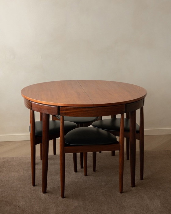 Ensemble de Salle à Manger Roundette Mid Century en Teck par Hans Olsen pour Frem Røjle, 1950s, Set de 5 (photo 3 of 25)