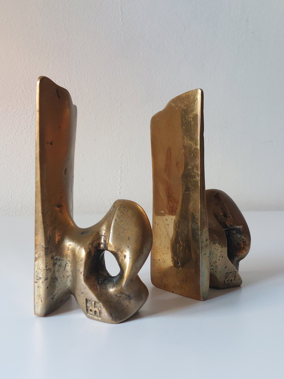 Image 1 of Very rare pair of brutalist David Marshall bookends
