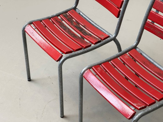 Image 1 of Gartenstühle aus Eschenholz mit feuerverzinktem Stahlgestell von Atelier Alinea, 1970er Jahre