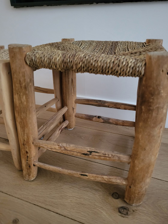 Image 1 of Set aus 2 Holzhockern